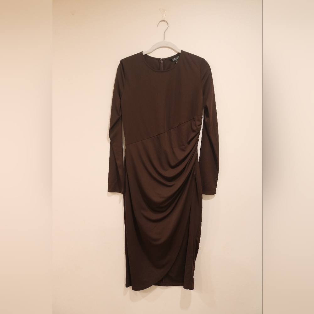 Lauren Ralph Lauren Women's Stretch Jersey Long-Sleeve Dress, Size 6 - Picture 4 of 15